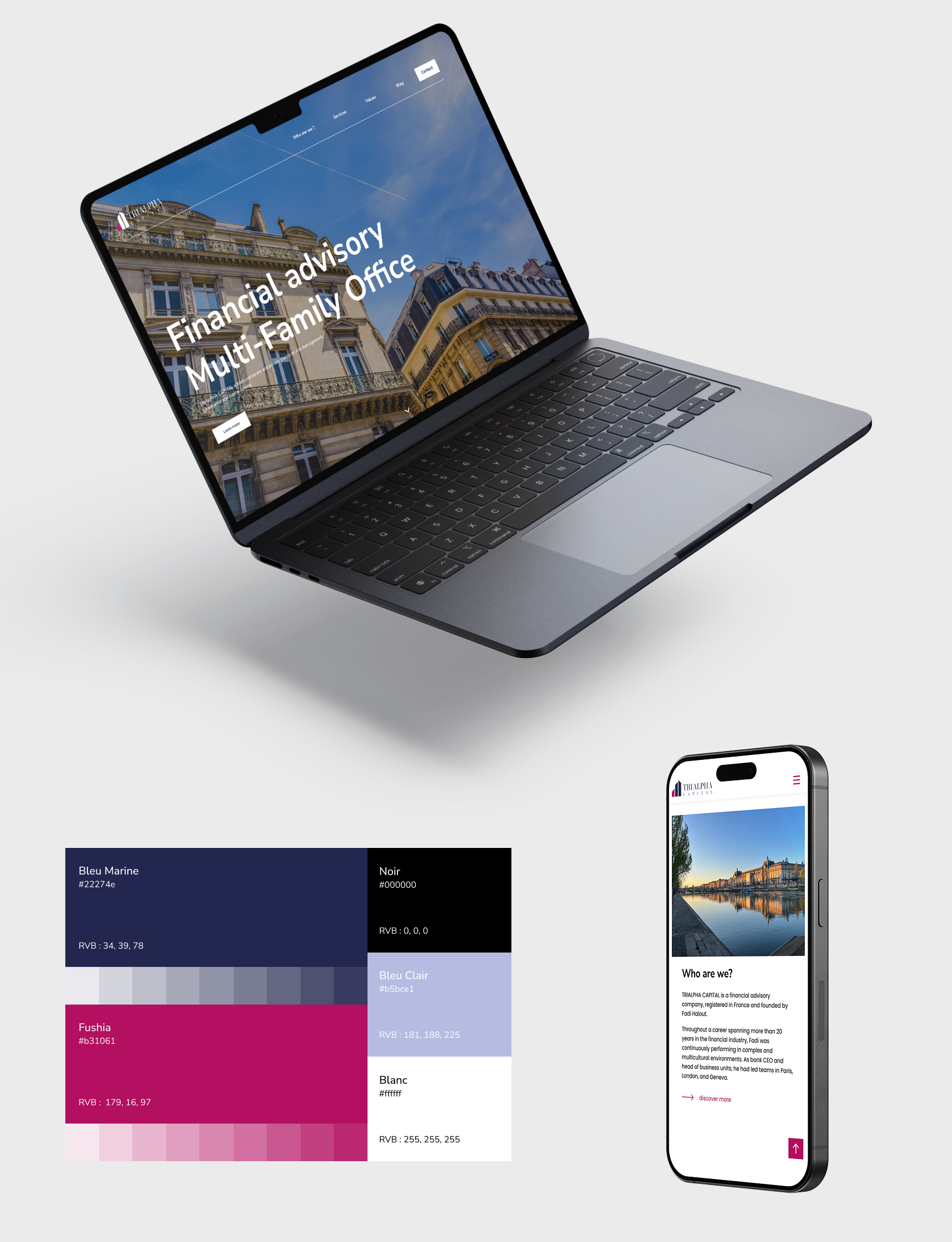 Mockup du site web mockup Trialpha Siteweb